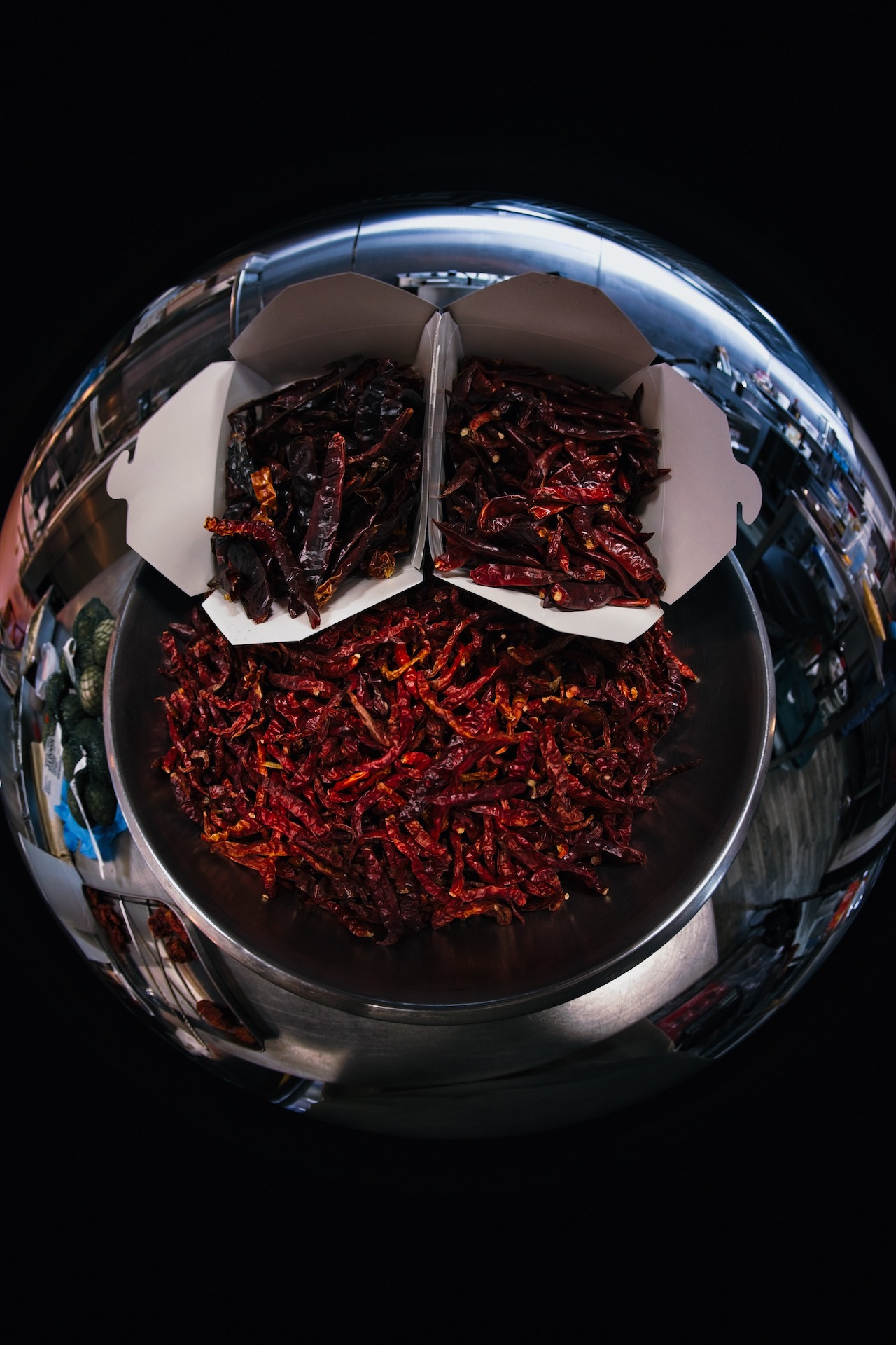Close-up visual representing FUMU chilli blend. Three chilli types, one mission: depth, aroma, and heat that actually tastes like something.